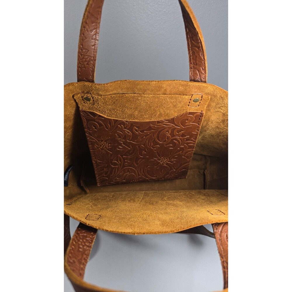 Portland Leather Goods Meadow Medium Crossbody Tote Sanded Embossed Design NEW - Picture 8 of 10